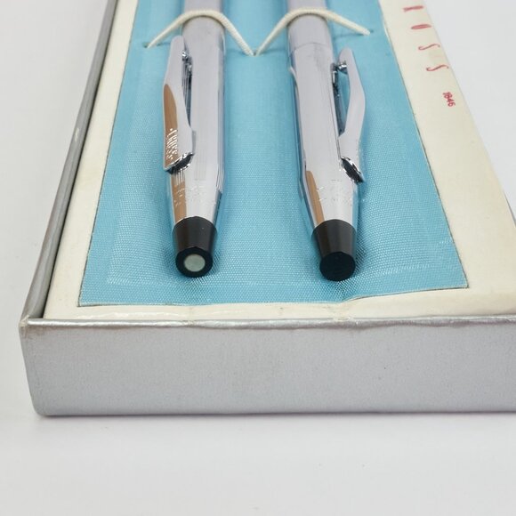 Cross Century Chrome Ballpoint Pen & Pencil Set / Made in USA / Original Box - Picture 3 of 16